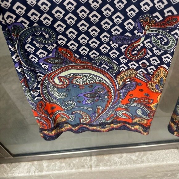 Vibe Sportwear Paisley Wide Leg Jumpsuit Blue Red Size Small NWT - Picture 5 of 13